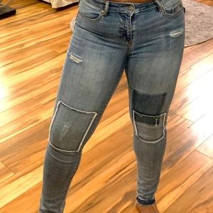Patch work skinning jeans!